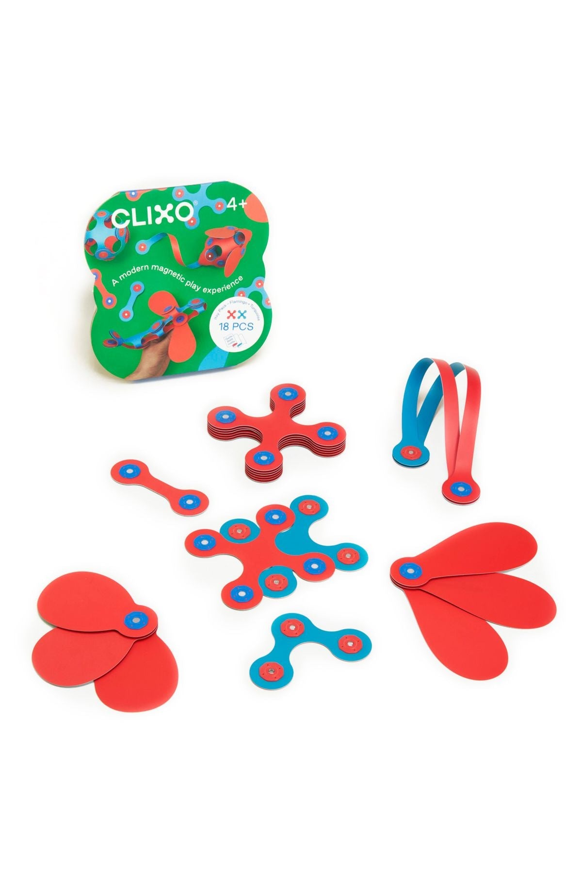 Clixo | Itsy Pack - Flamingo/Turquoise (18 pcs) van Clixo | Kids Conceptstore Le Fanfare