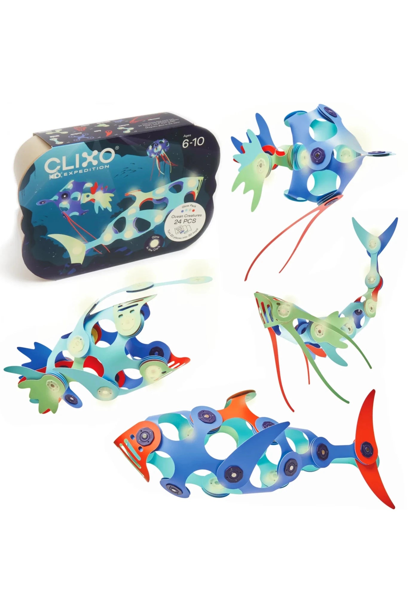 Clixo | Ocean Creatures (24 pcs) van Clixo | Kids Conceptstore Le Fanfare