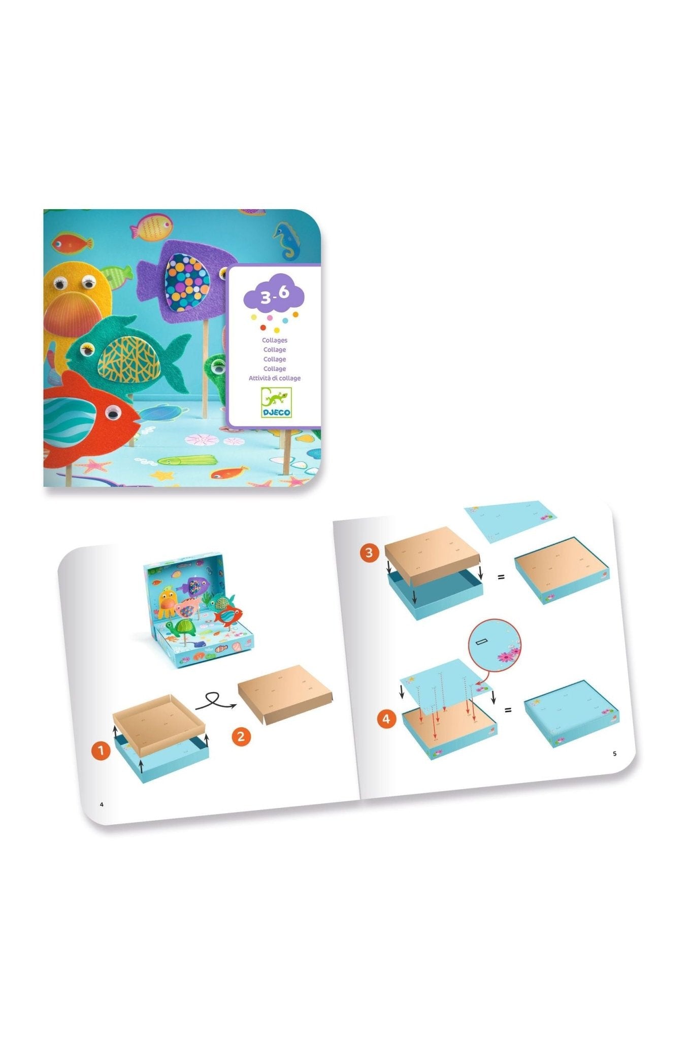 Collageknutsels - Vrolijk aquarium van Djeco | Kids Conceptstore Le Fanfare