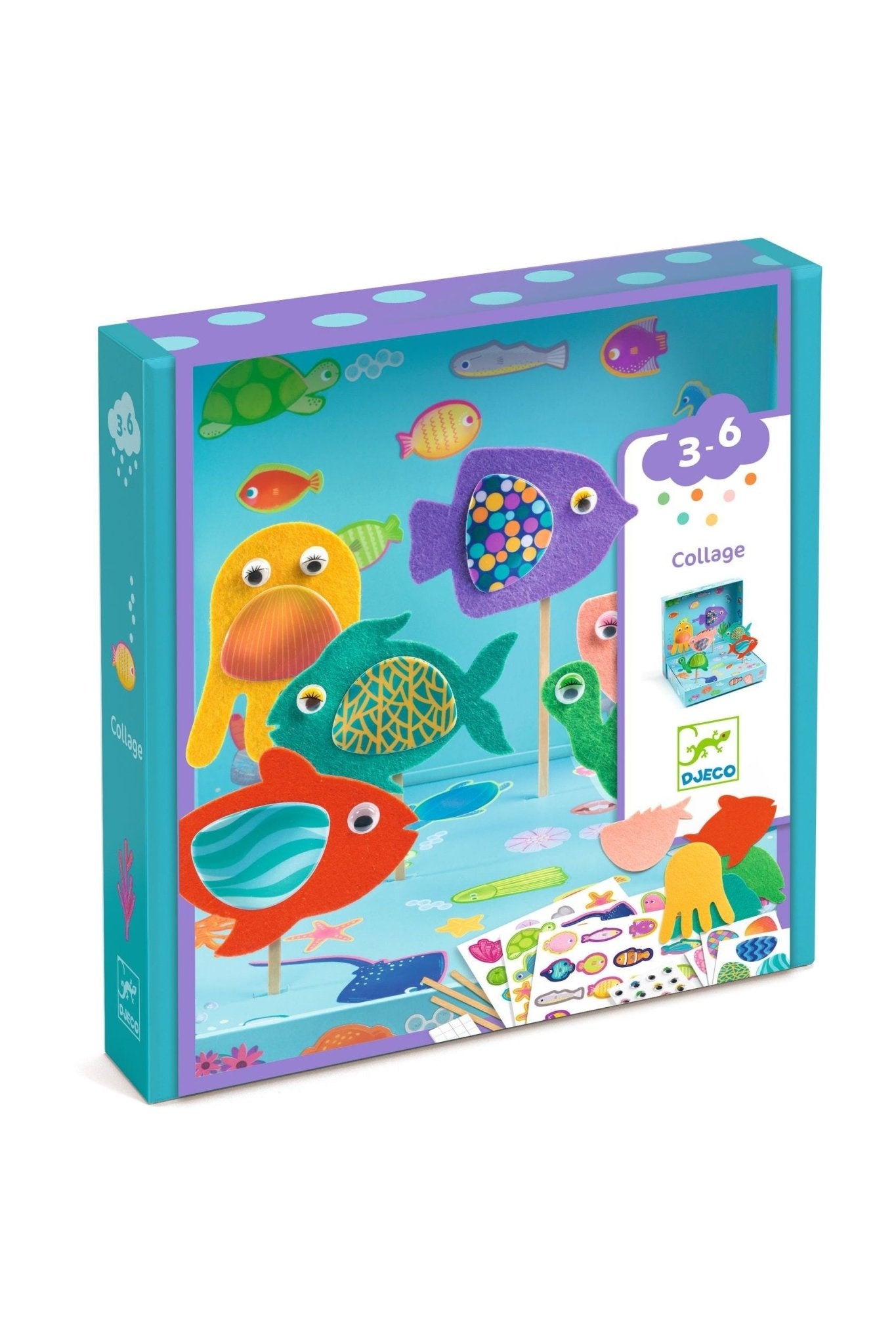 Collageknutsels - Vrolijk aquarium van Djeco | Kids Conceptstore Le Fanfare