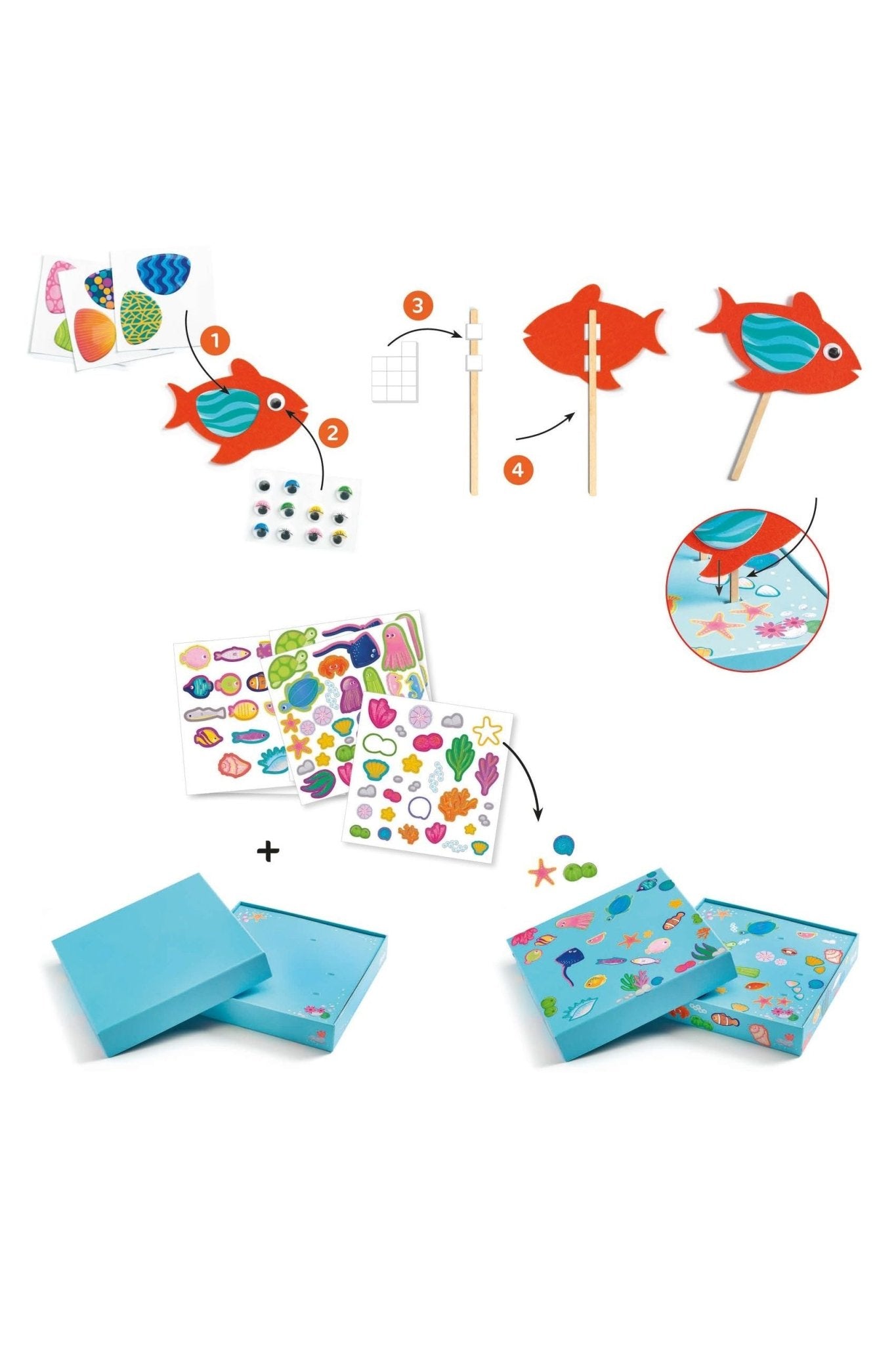 Collageknutsels - Vrolijk aquarium van Djeco | Kids Conceptstore Le Fanfare