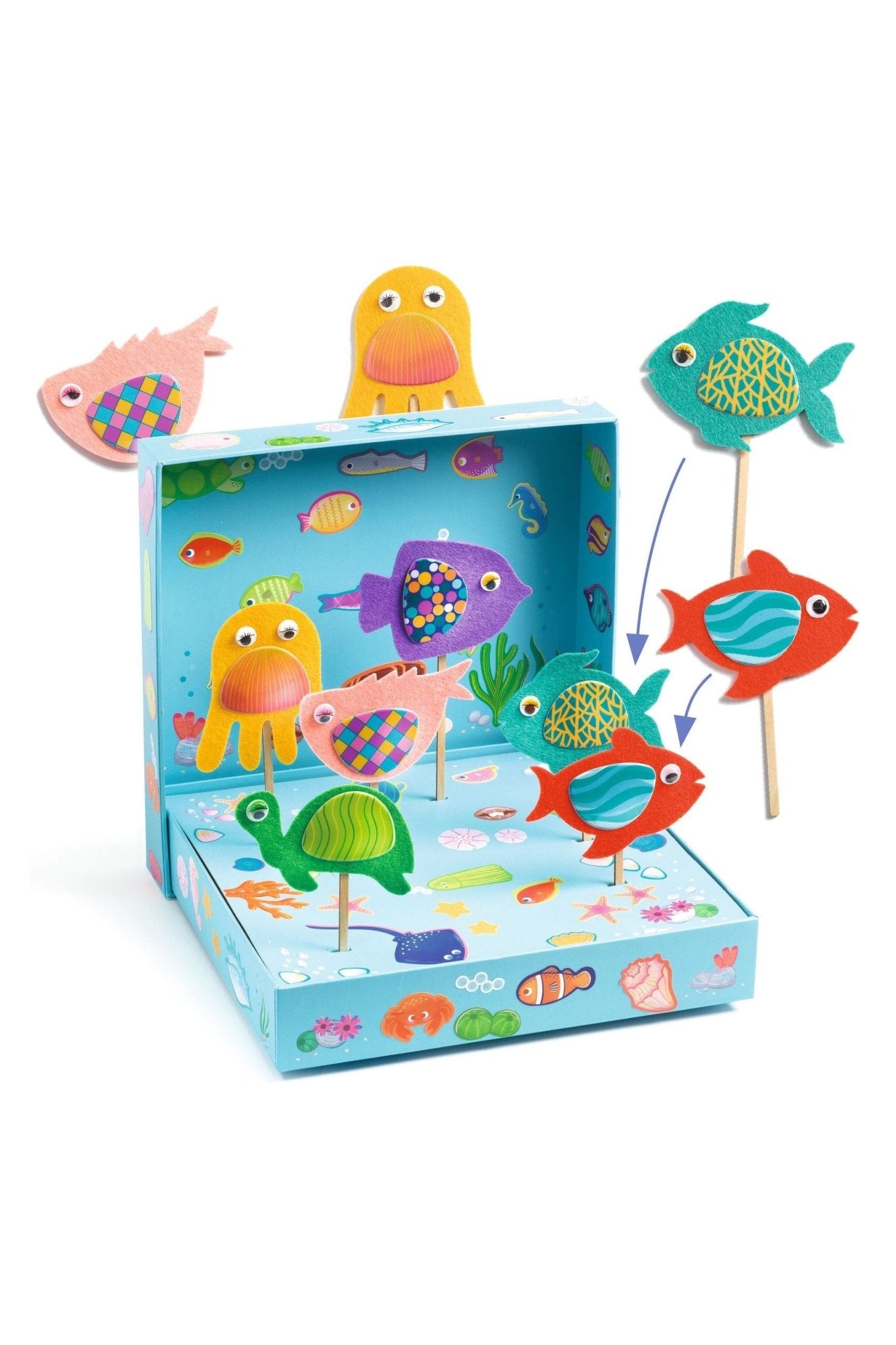 Collageknutsels - Vrolijk aquarium van Djeco | Kids Conceptstore Le Fanfare