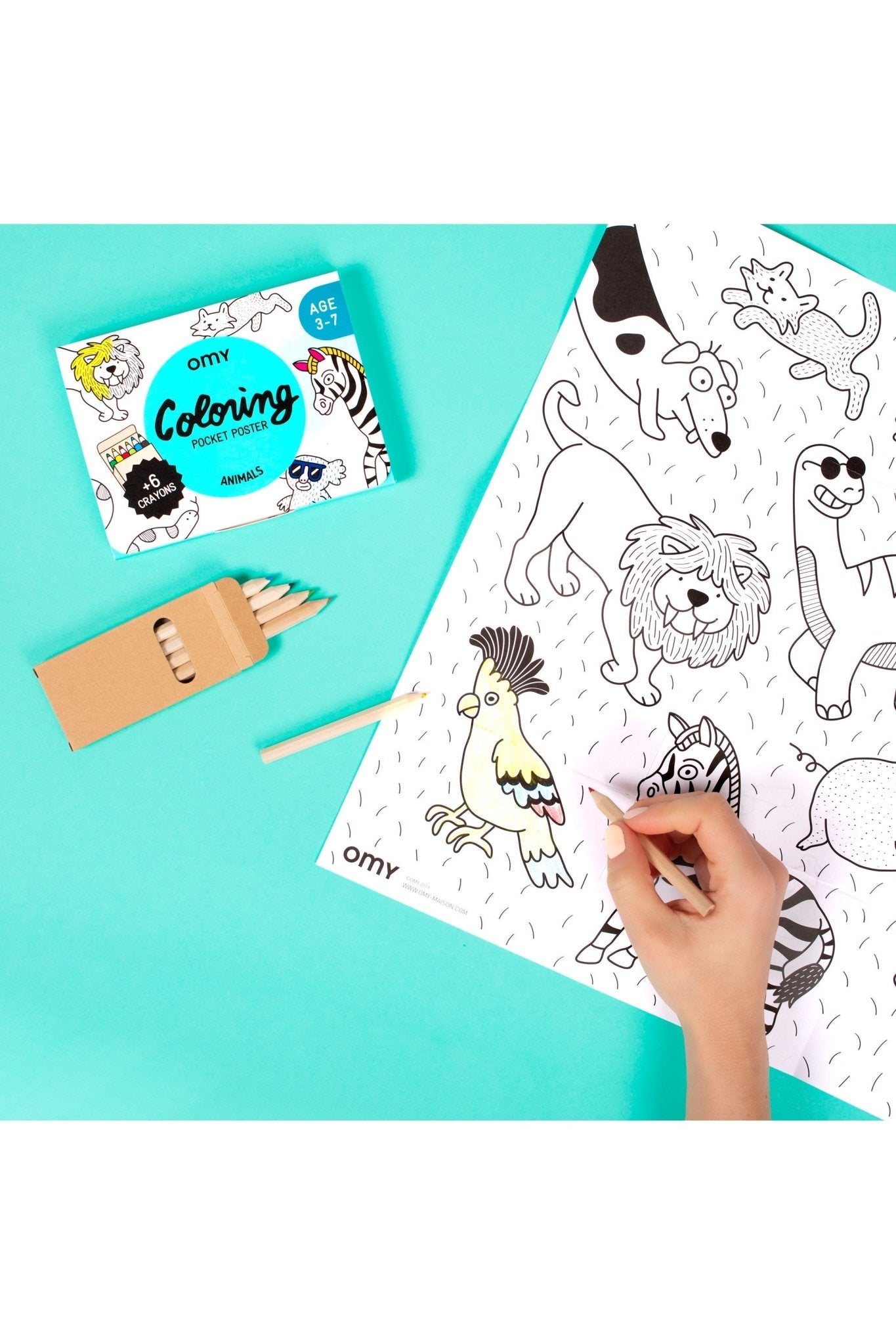 COLORING POCKET - ANIMALS van OMY | Kids Conceptstore Le Fanfare