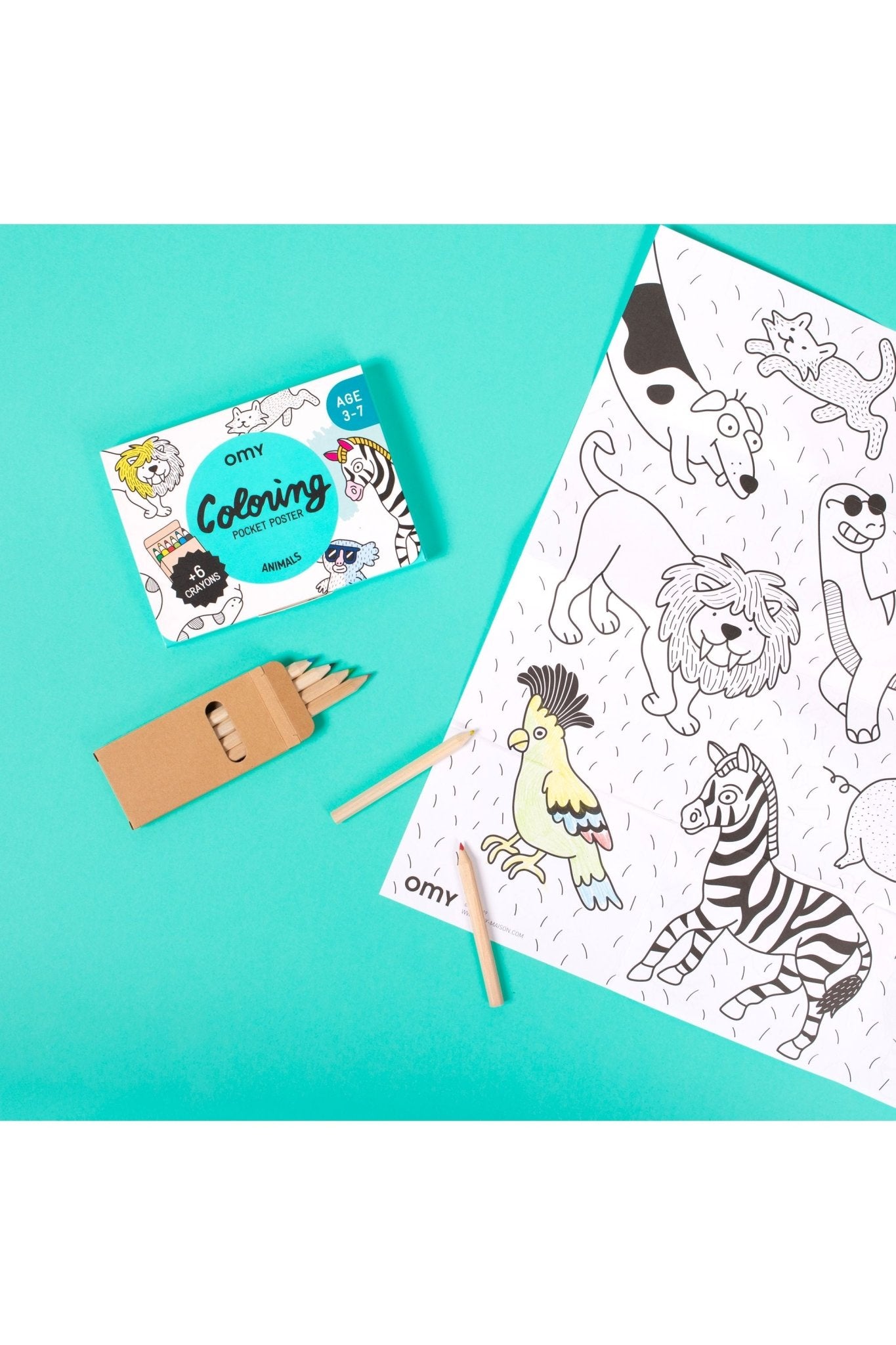 COLORING POCKET - ANIMALS van OMY | Kids Conceptstore Le Fanfare