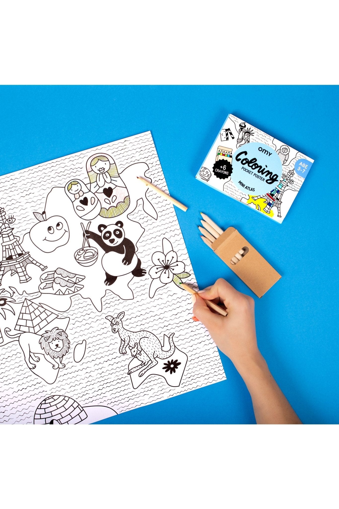 COLORING POCKET - ATLAS van OMY | Kids Conceptstore Le Fanfare