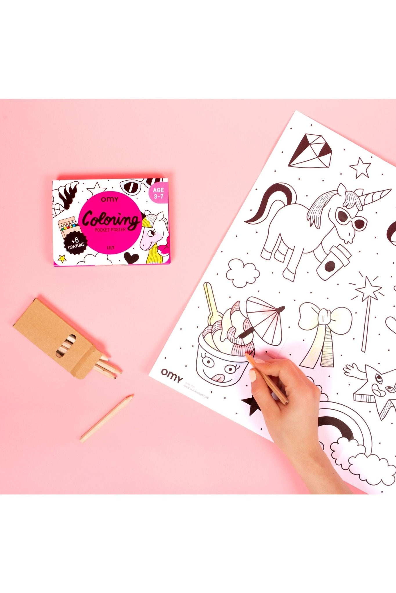 COLORING POCKET - LILY van OMY | Kids Conceptstore Le Fanfare