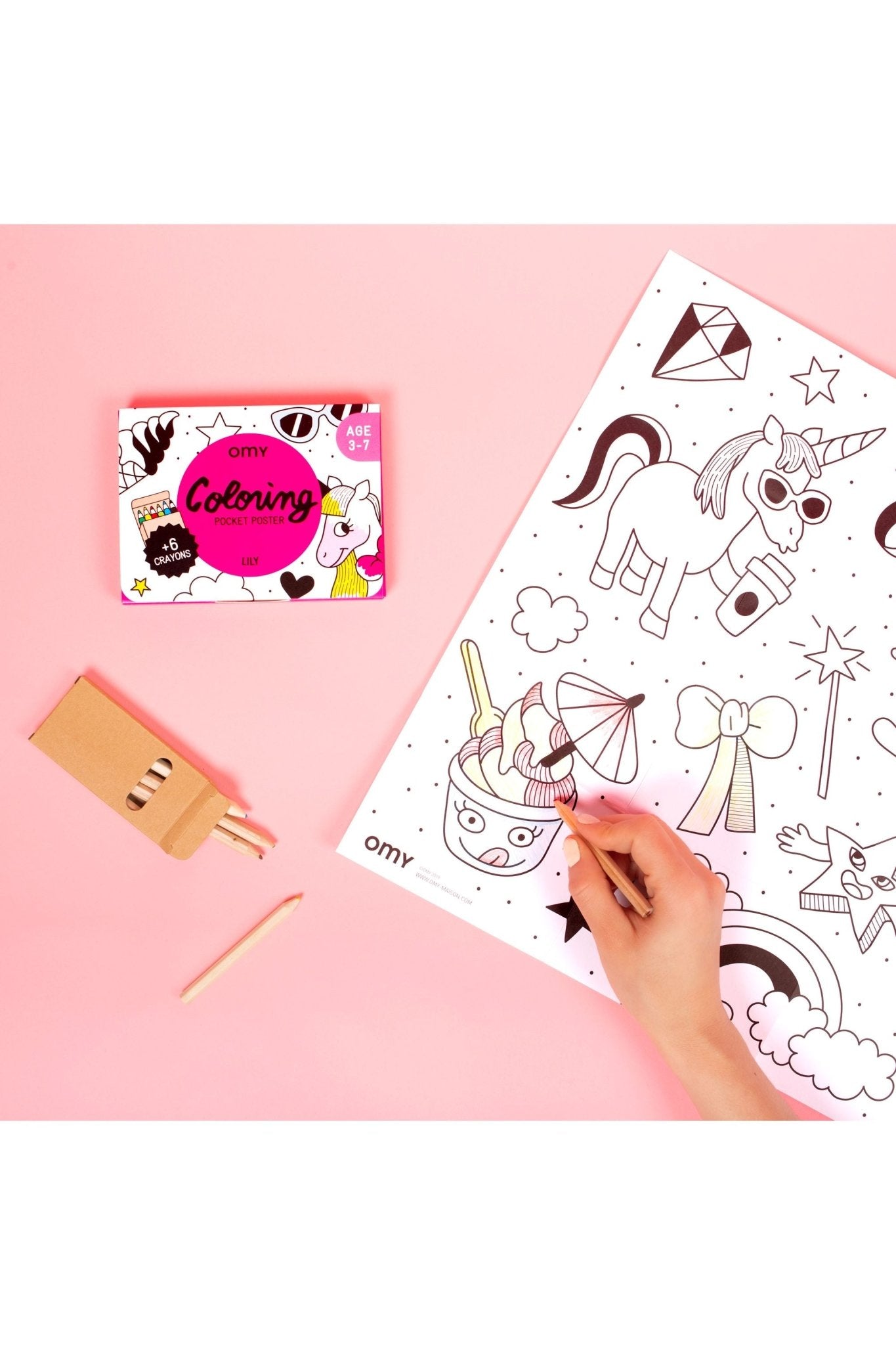 COLORING POCKET - LILY van OMY | Kids Conceptstore Le Fanfare