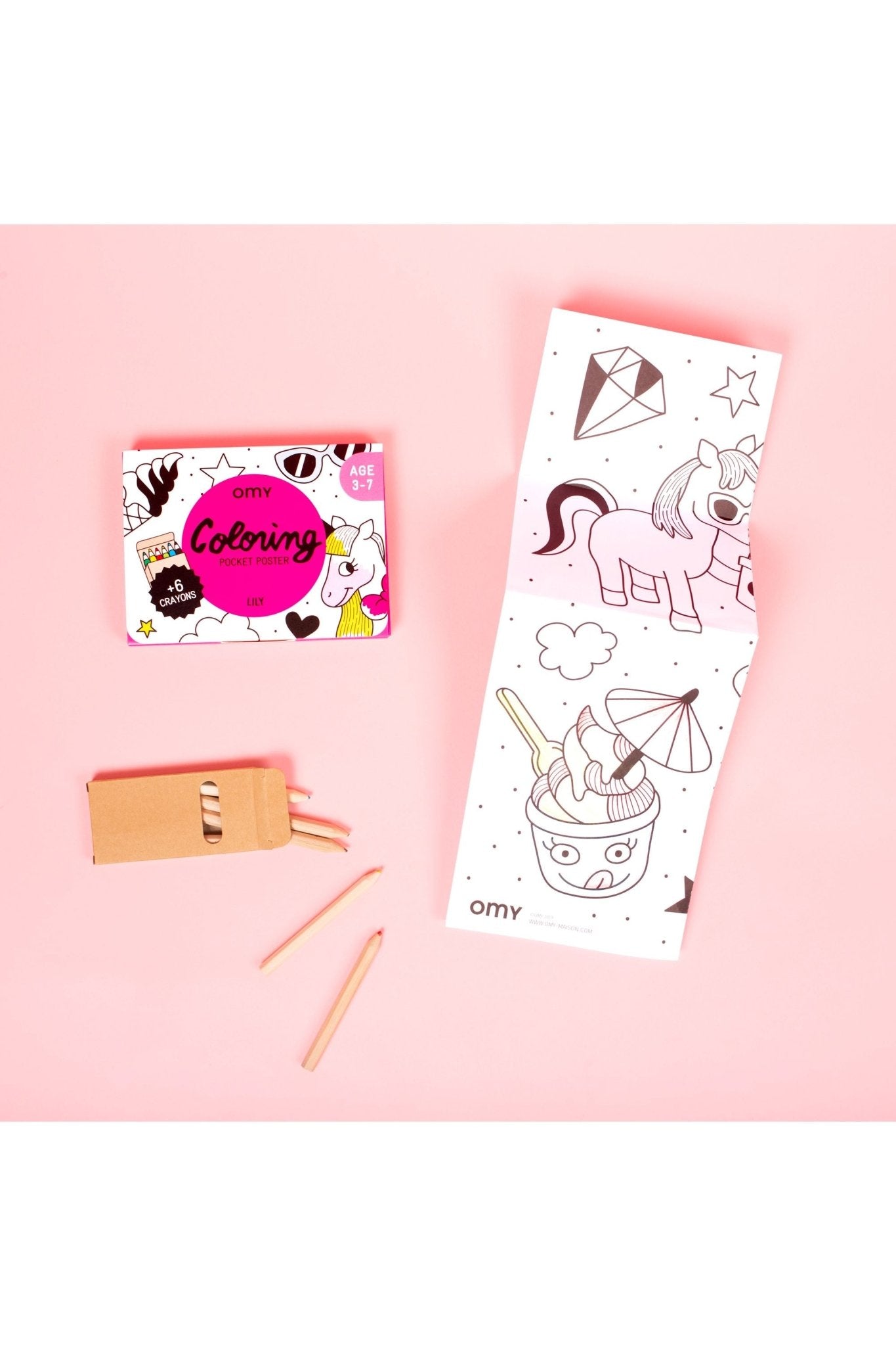 COLORING POCKET - LILY van OMY | Kids Conceptstore Le Fanfare