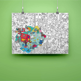 COLORING POSTER - CRAZY FARM van OMY | Kids Conceptstore Le Fanfare