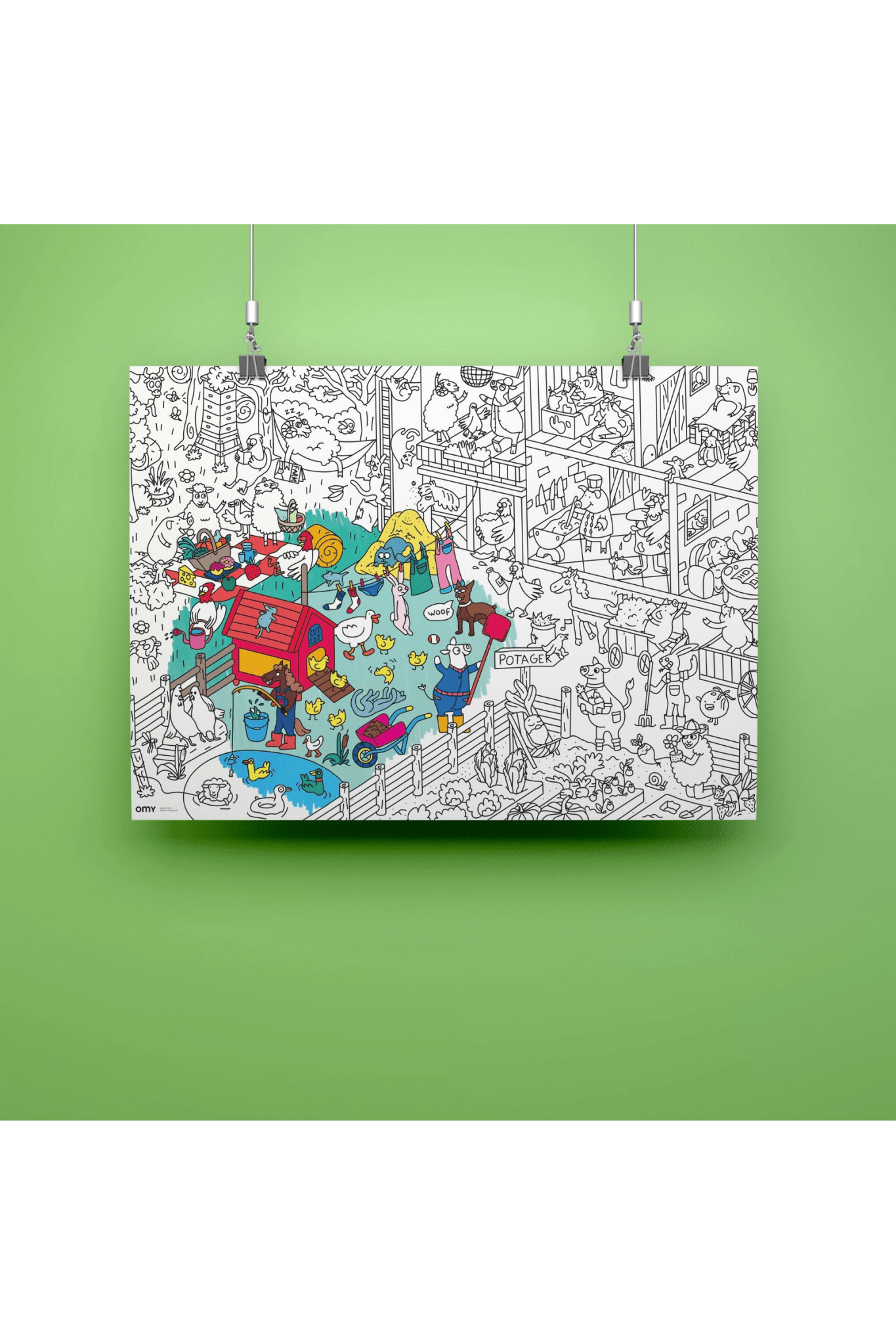 COLORING POSTER - CRAZY FARM van OMY | Kids Conceptstore Le Fanfare