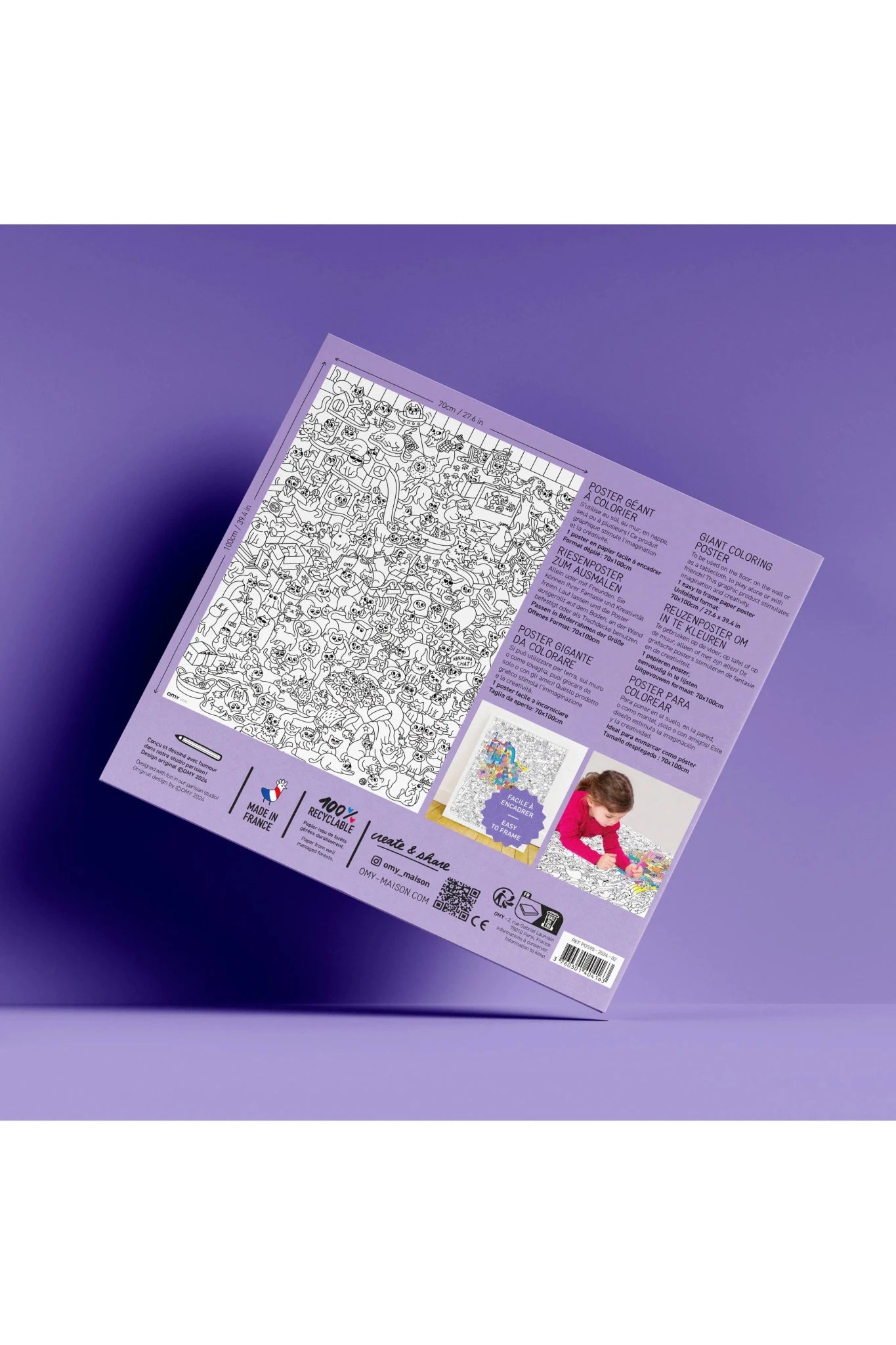 Coloring Poster - Kitty van OMY | Kids Conceptstore Le Fanfare
