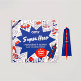 COLORING POSTER - SUPER HERO + PENCIL van OMY | Kids Conceptstore Le Fanfare