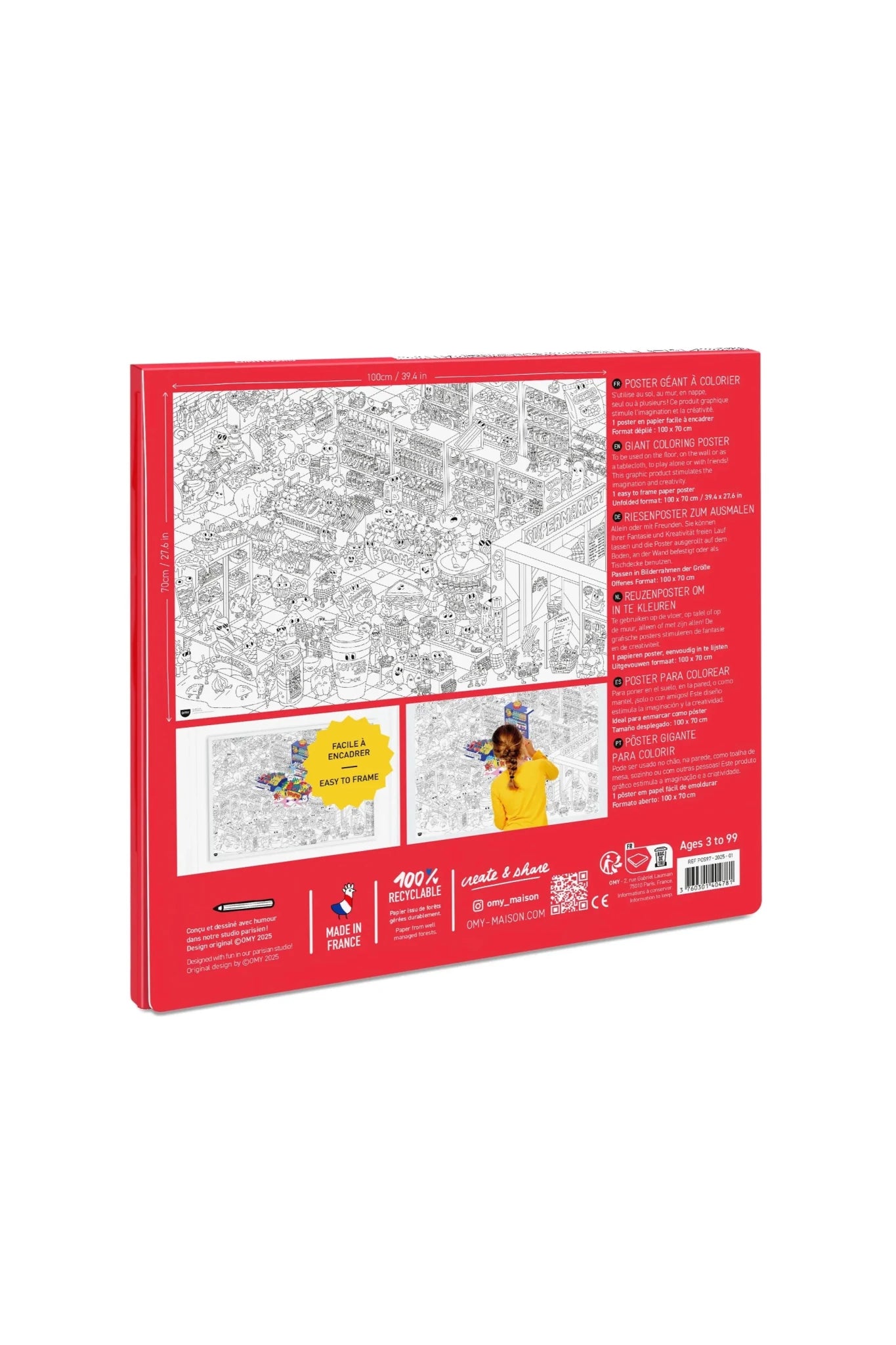 COLORING POSTER - SUPERMARKET van OMY | Kids Conceptstore Le Fanfare