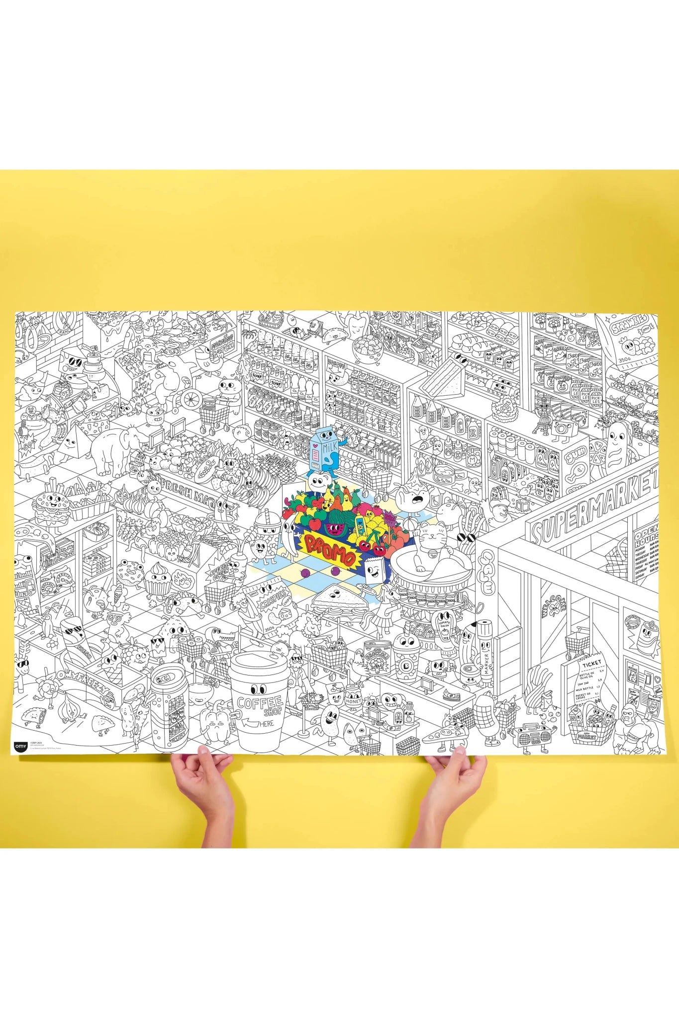 COLORING POSTER - SUPERMARKET van OMY | Kids Conceptstore Le Fanfare