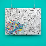 COLORING POSTER - SURF & SKATE van OMY | Kids Conceptstore Le Fanfare