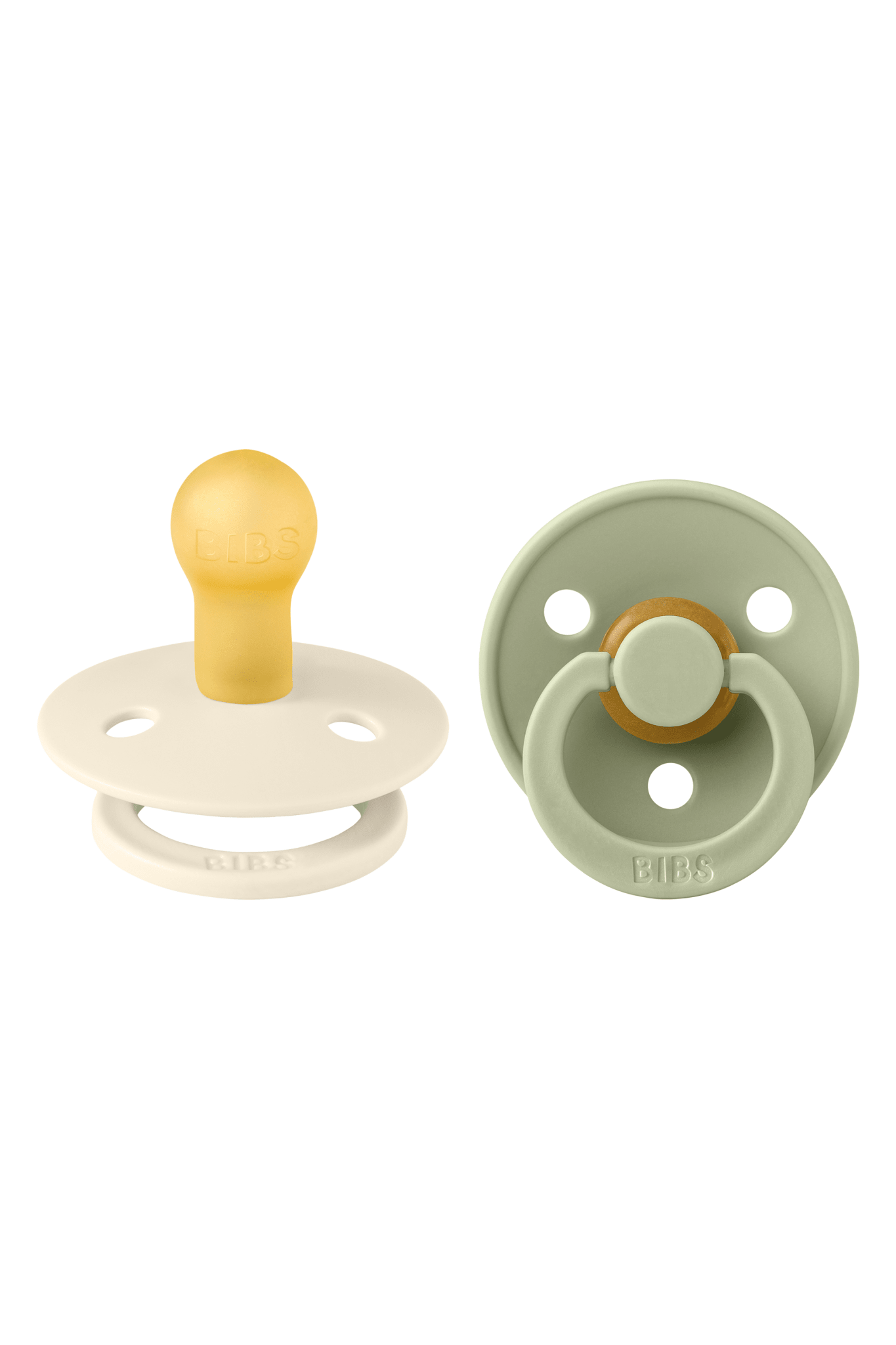 Colour 2 Pack - round - Ivory/Sage van BIBS | Kids Conceptstore Le Fanfare