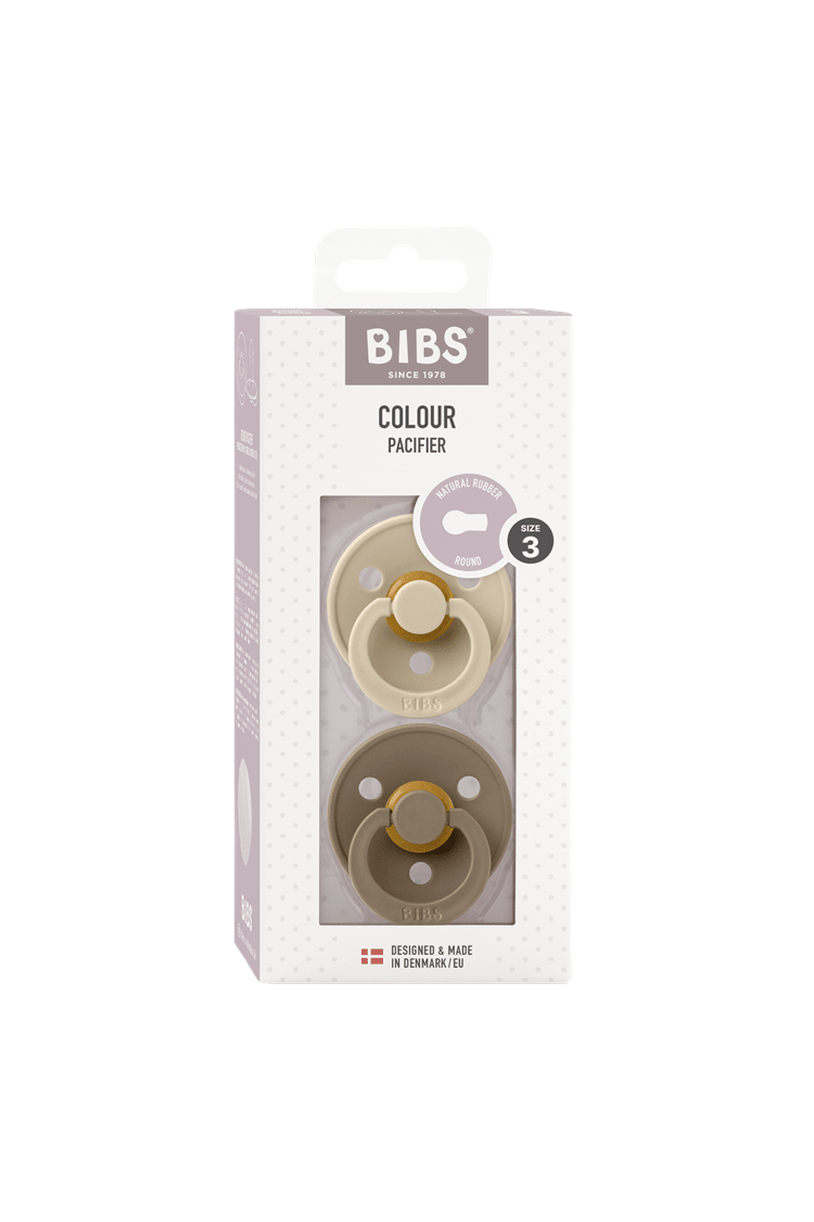 Colour 2 Pack - round - Vanilla/Dark Oak van BIBS | Kids Conceptstore Le Fanfare