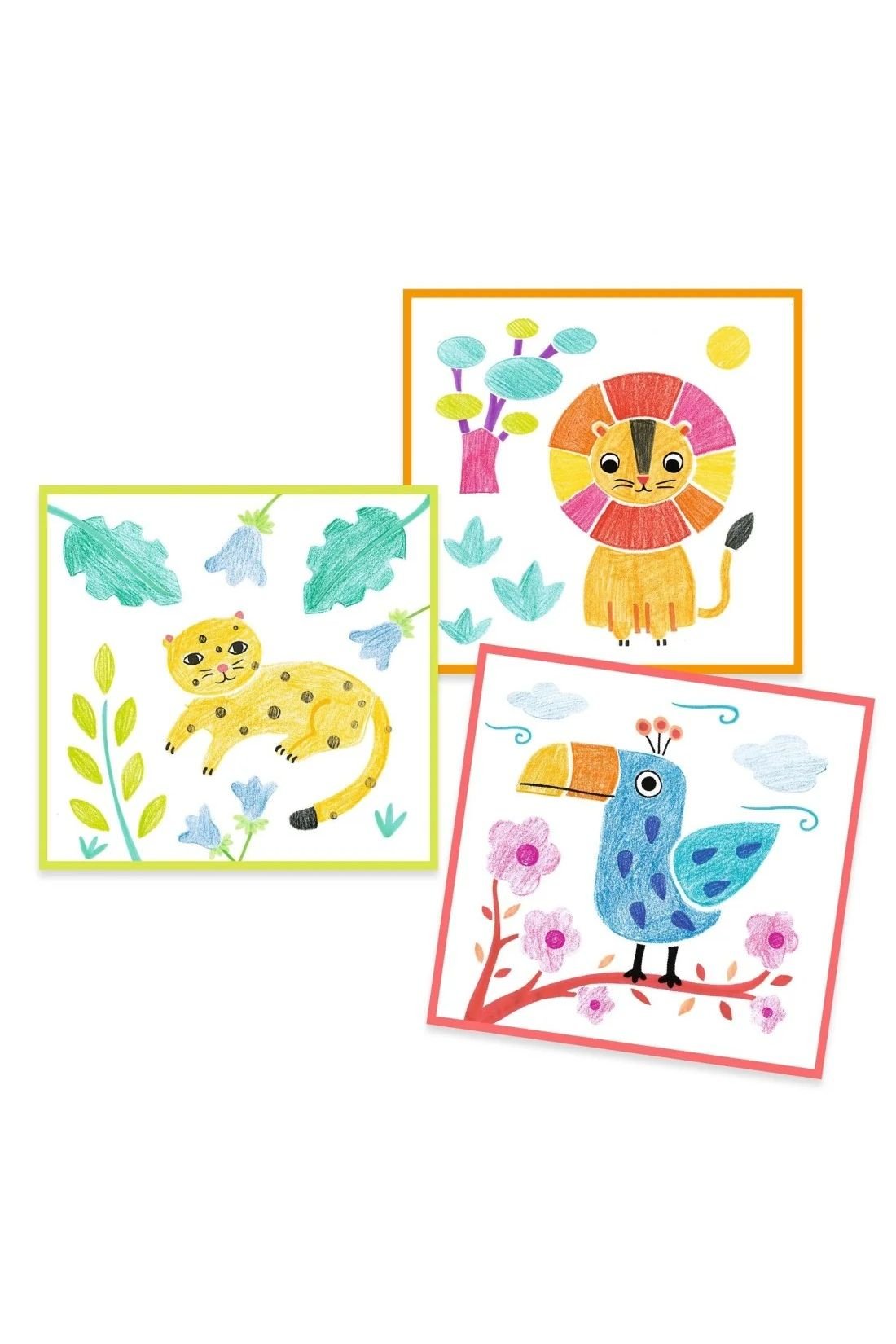 Colouring - 3 stencils, 1 image van Djeco | Kids Conceptstore Le Fanfare