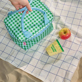 Cooler Bag with Blue and Green Checkers Print van Rice | Kids Conceptstore Le Fanfare