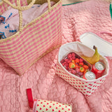 Cooler Bag with Red Hearts Print in Cream van Rice | Kids Conceptstore Le Fanfare