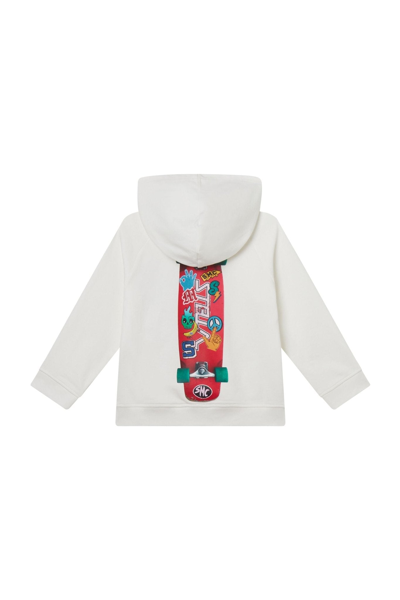 Cotton Fleece Hoodie With Photographic Skate Print & Terry S Badge - ivory van Stella McCartney | Kids Conceptstore Le Fanfare