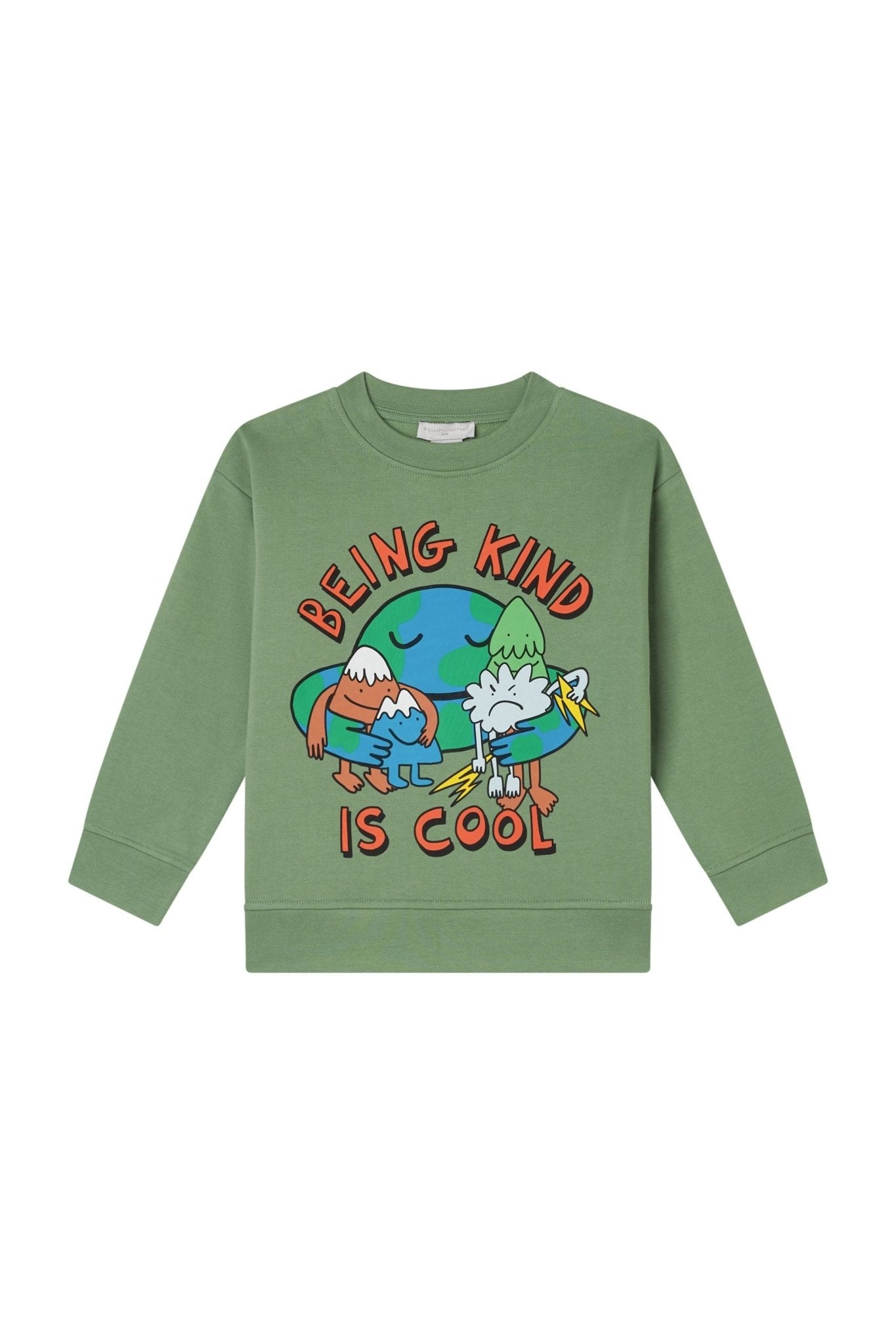 Cotton Fleece Sweatshirt With Being Kind Is Cool Pr van Stella McCartney | Kids Conceptstore Le Fanfare