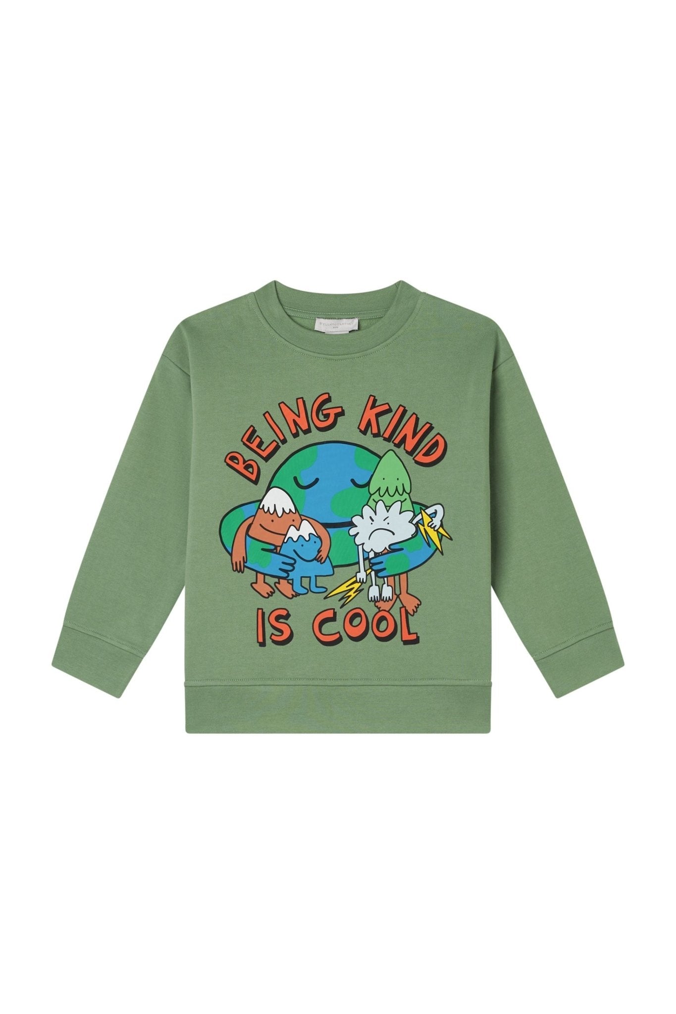 Cotton Fleece Sweatshirt With Being Kind Is Cool Pr van Stella McCartney | Kids Conceptstore Le Fanfare