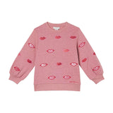 Cotton Fleece Sweatshirt WithLips Badges van Stella McCartney | Kids Conceptstore Le Fanfare