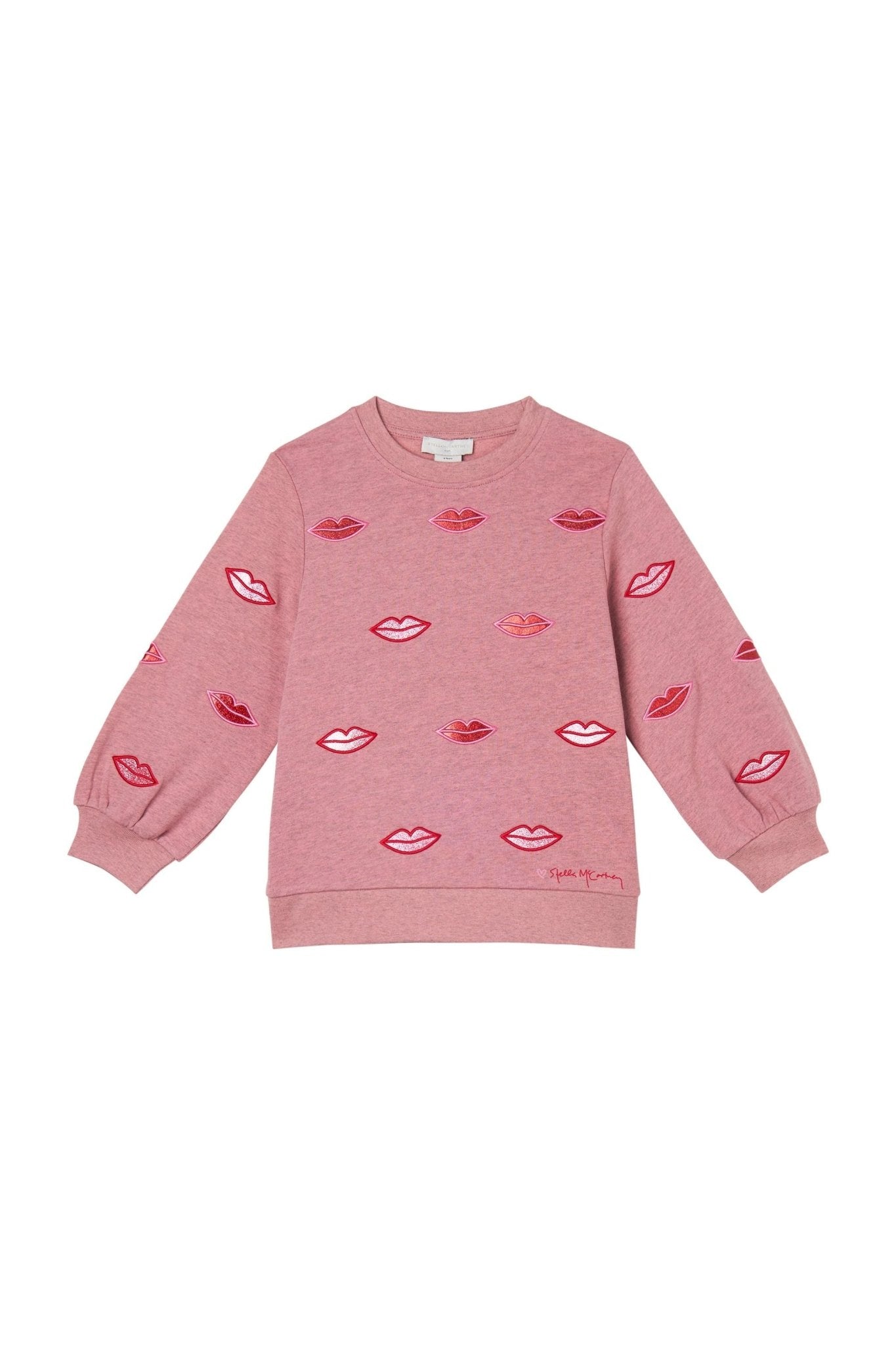Cotton Fleece Sweatshirt WithLips Badges van Stella McCartney | Kids Conceptstore Le Fanfare