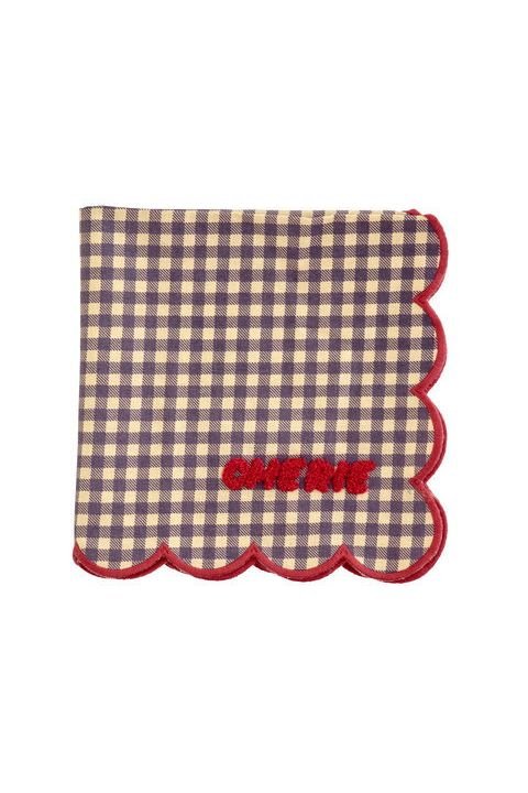 Cotton Napkin in Checks - Soft Raspberry van Rice | Kids Conceptstore Le Fanfare