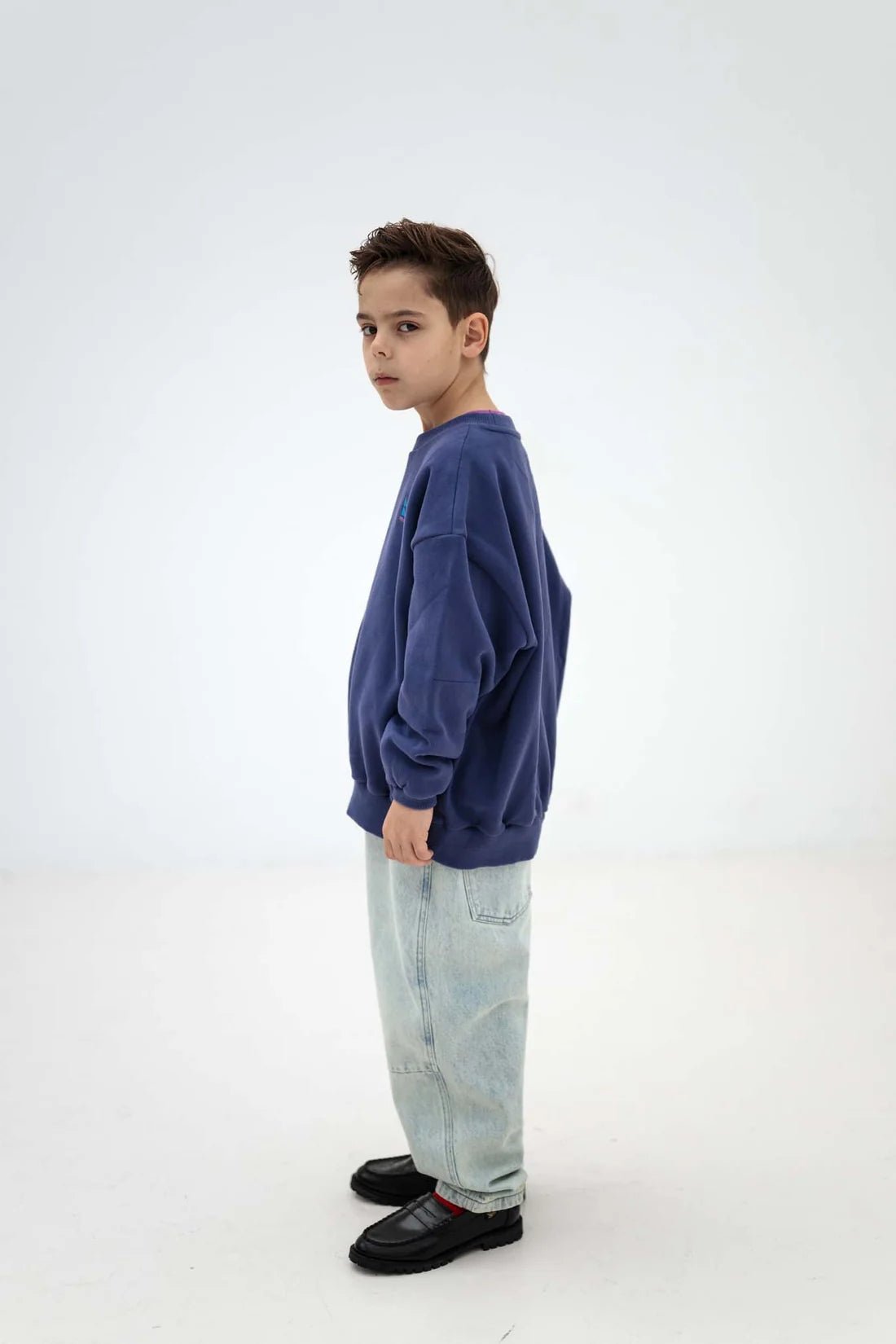 Cozy drop sweater - Eclipse blue van Repose AMS | Kids Conceptstore Le Fanfare