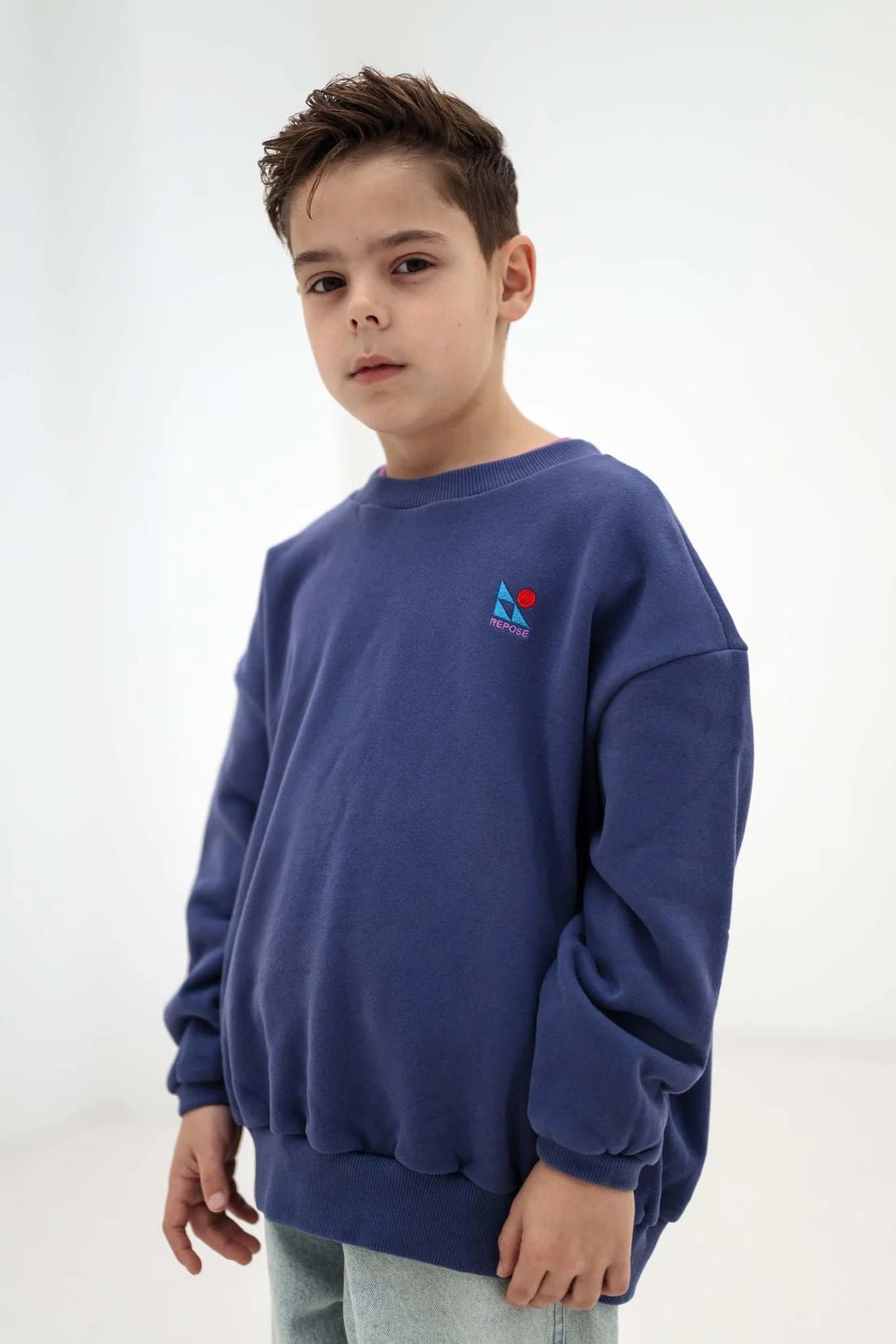 Cozy drop sweater - Eclipse blue van Repose AMS | Kids Conceptstore Le Fanfare