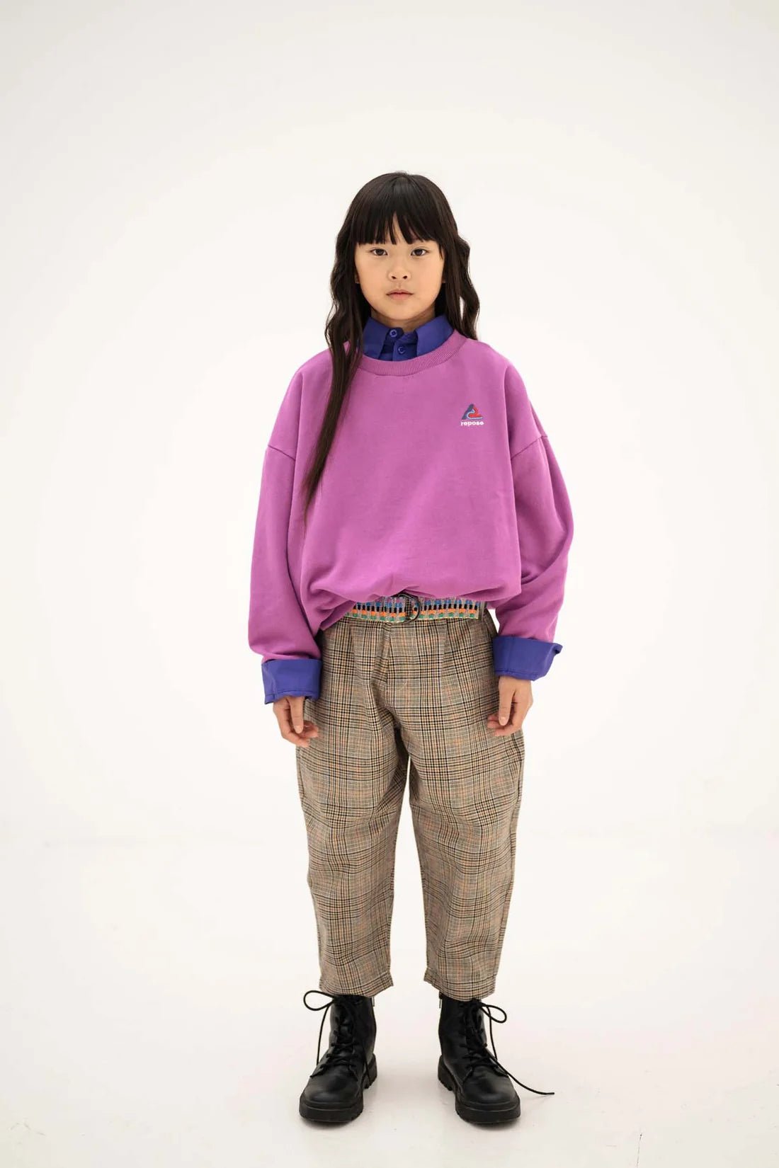 Cozy drop sweater - Purple orchid van Repose AMS | Kids Conceptstore Le Fanfare