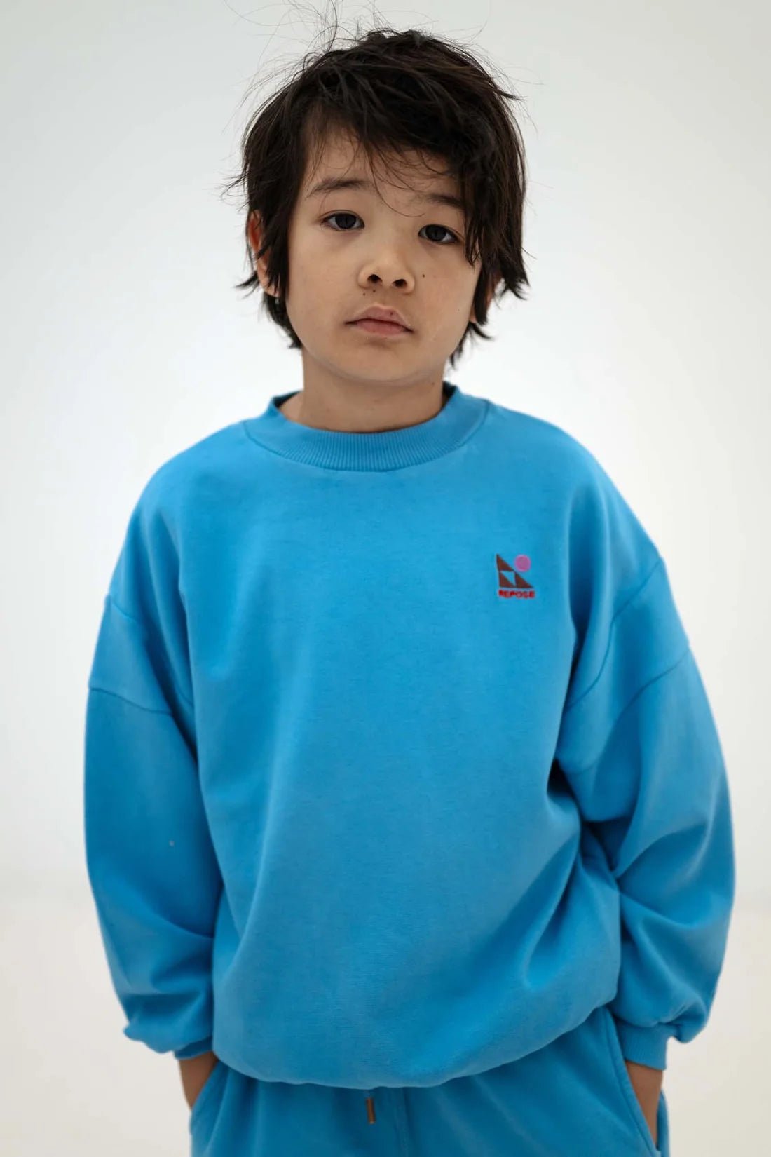 Crewneck sweater - Misty horizon van Repose AMS | Kids Conceptstore Le Fanfare