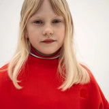 Crop heart sweater - Firecracker red van Repose AMS | Kids Conceptstore Le Fanfare