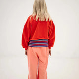 Crop heart sweater - Firecracker red van Repose AMS | Kids Conceptstore Le Fanfare
