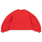 Crop heart sweater - Firecracker red van Repose AMS | Kids Conceptstore Le Fanfare