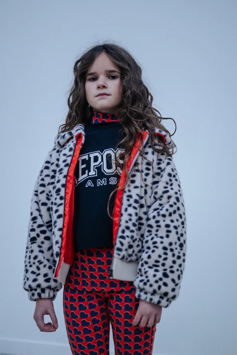 Crop heart sweater - graphite night van Repose AMS | Kids Conceptstore Le Fanfare