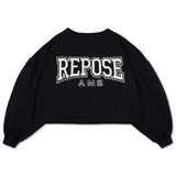 Crop heart sweater - graphite night van Repose AMS | Kids Conceptstore Le Fanfare