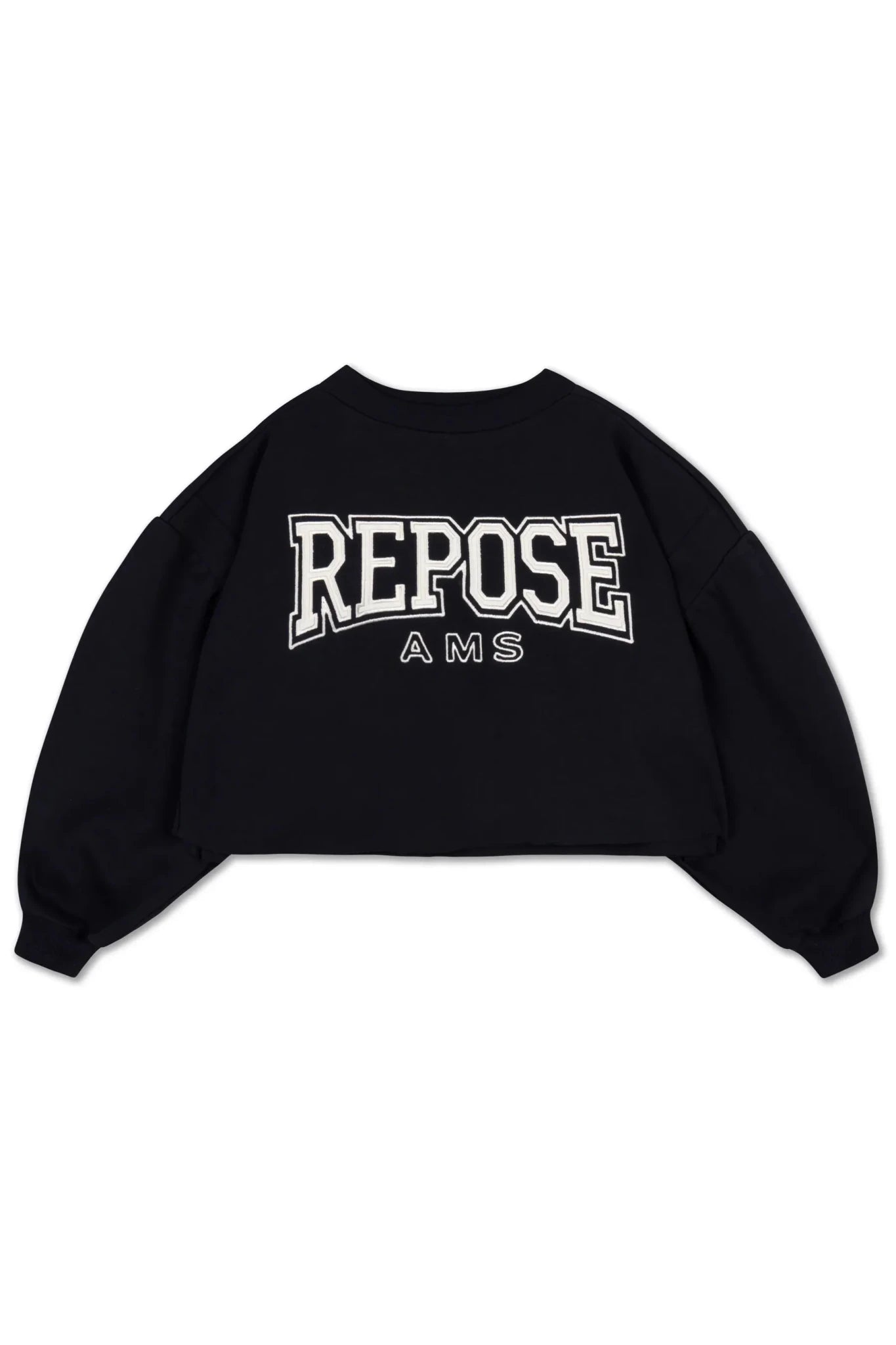 Crop heart sweater - graphite night van Repose AMS | Kids Conceptstore Le Fanfare