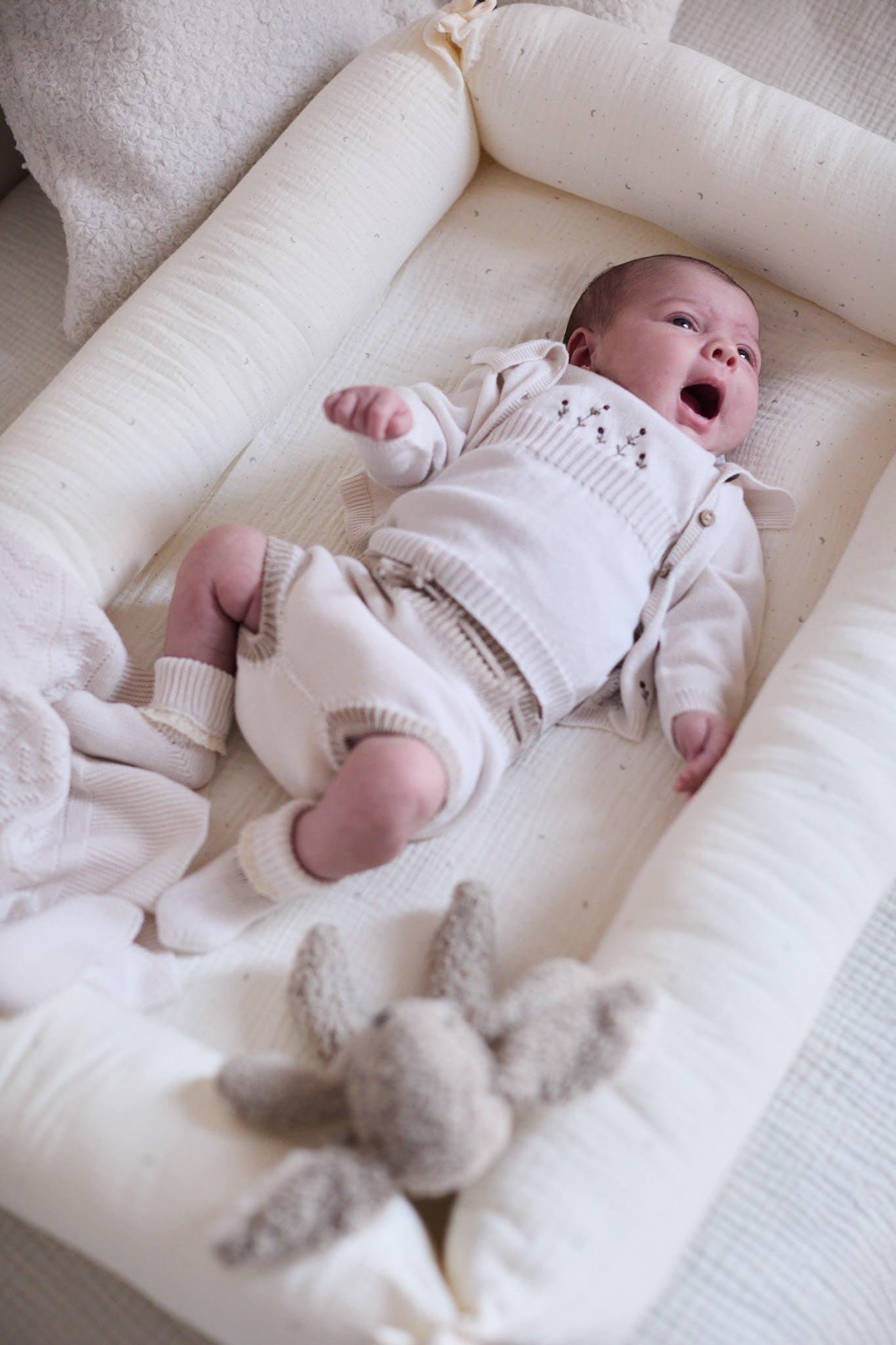Dalhia cardigan - cream van Li&me | Kids Conceptstore Le Fanfare