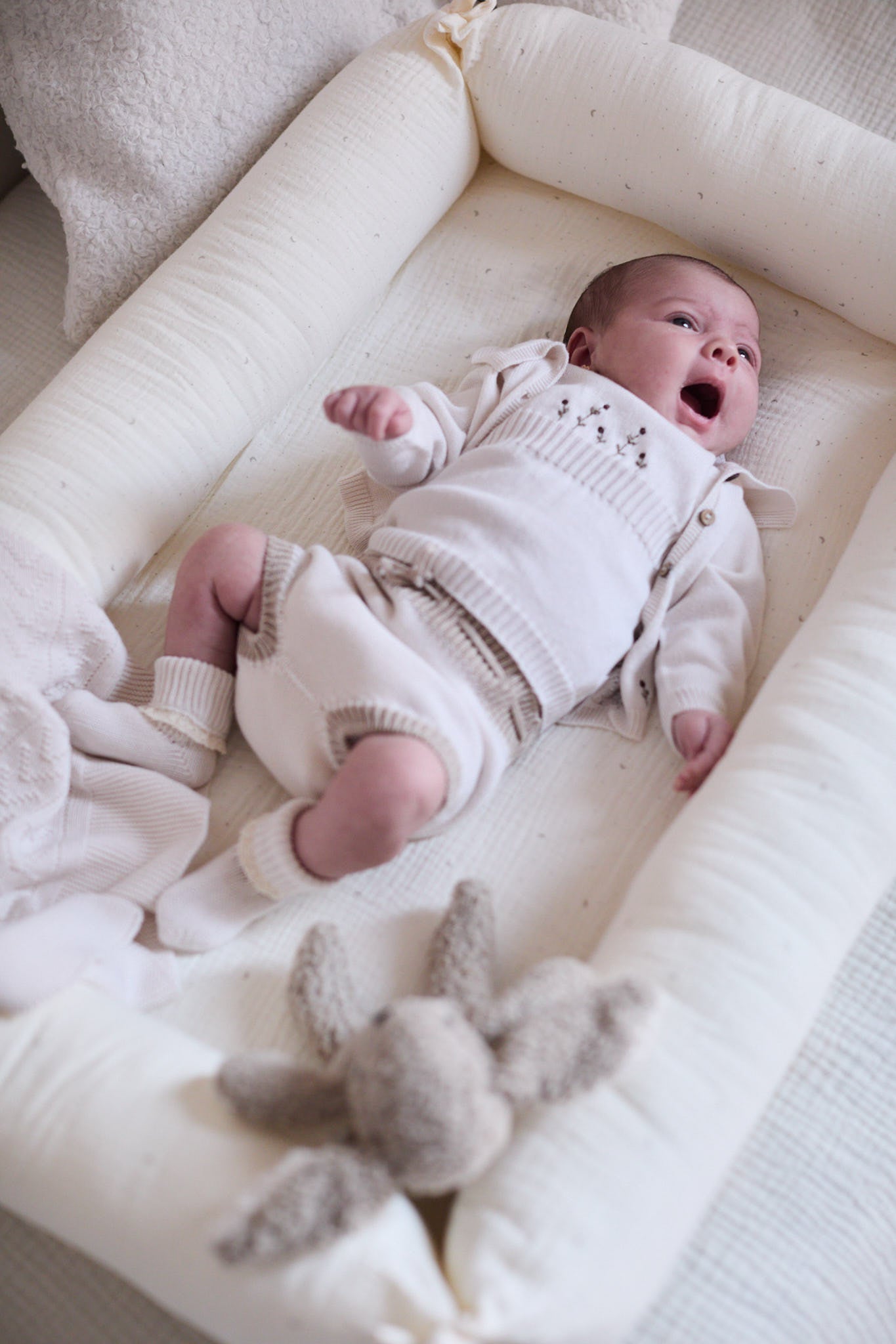 Dalhia cardigan - cream van Li&me | Kids Conceptstore Le Fanfare