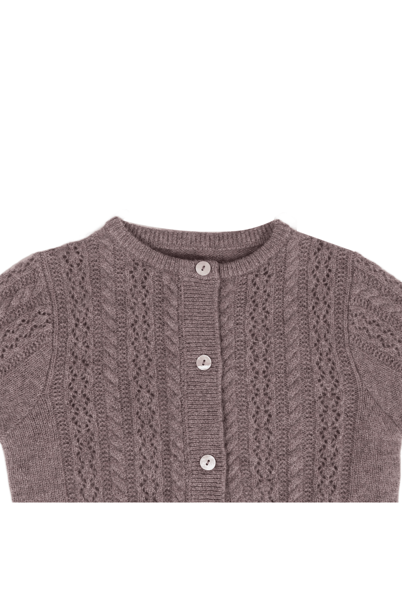 Danik Merino Wool Cardigan - Dark Taupe Melange van Donsje Amsterdam | Kids Conceptstore Le Fanfare