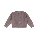 Danik Merino Wool Cardigan - Dark Taupe Melange van Donsje Amsterdam | Kids Conceptstore Le Fanfare