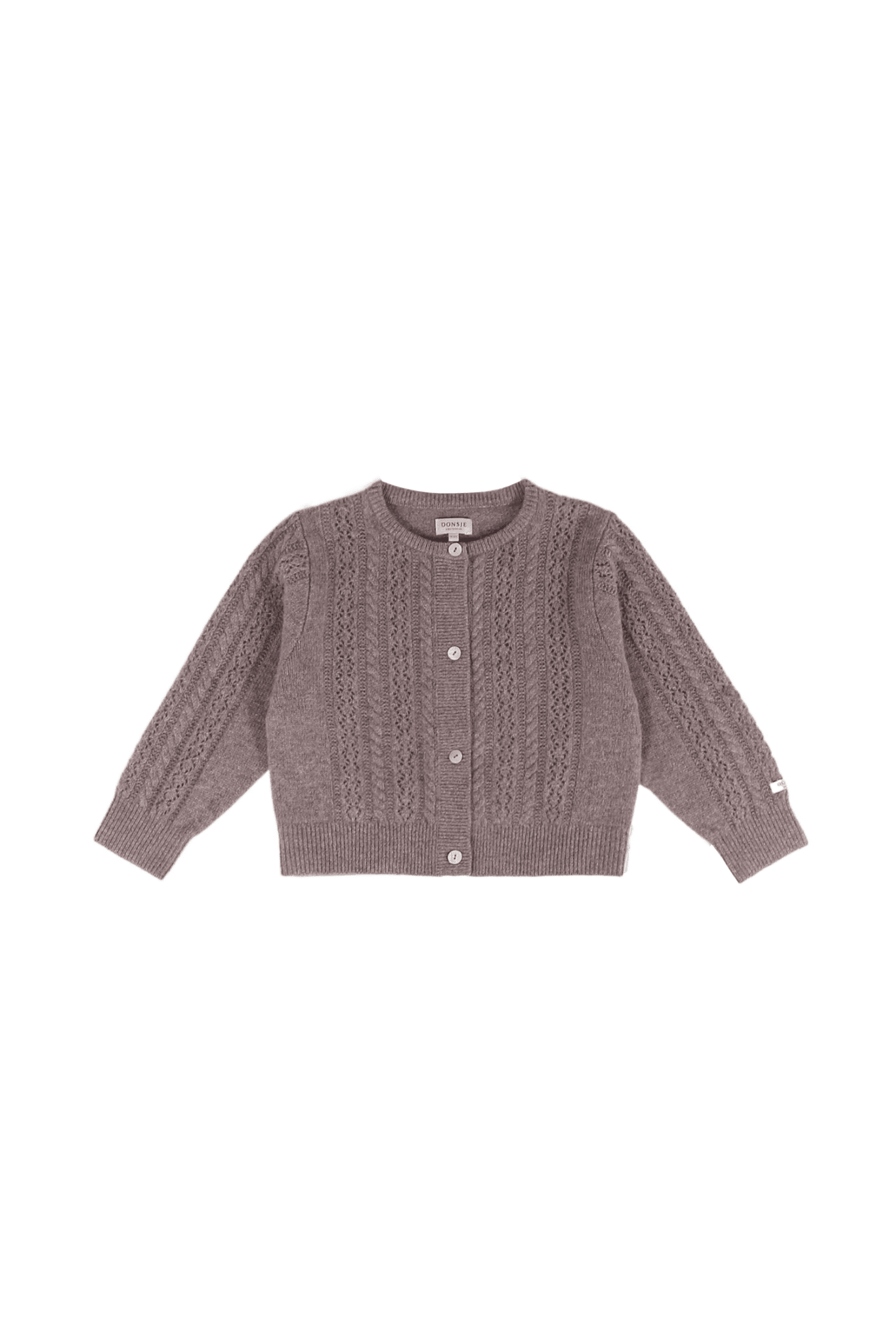Danik Merino Wool Cardigan - Dark Taupe Melange van Donsje Amsterdam | Kids Conceptstore Le Fanfare