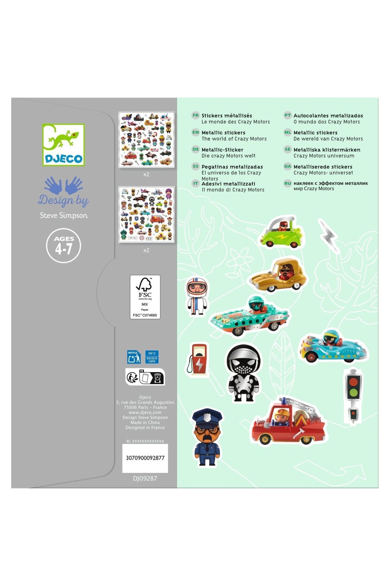 De wereld van CRAZY MOTORS - Stickers van Djeco | Kids Conceptstore Le Fanfare