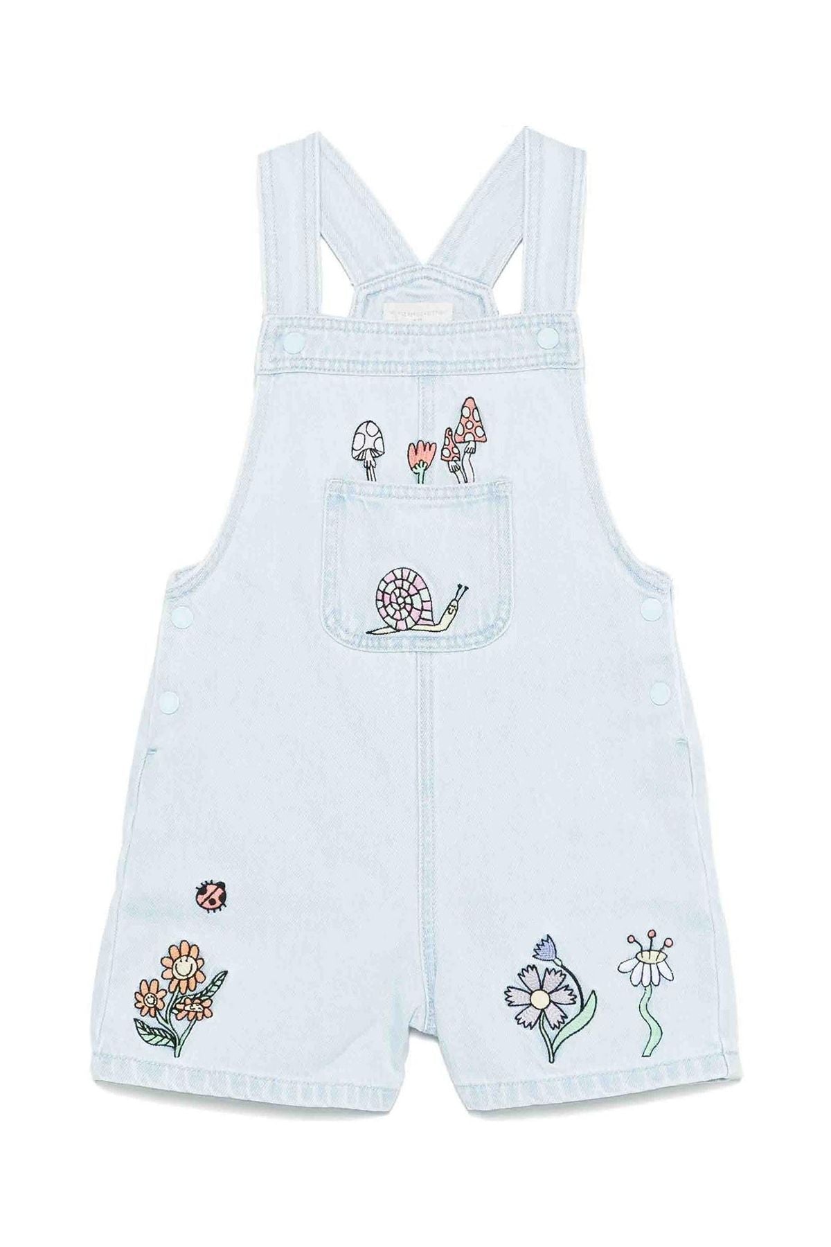 Denim Dungaree With Fairyland Embro - light blue van Stella McCartney | Kids Conceptstore Le Fanfare