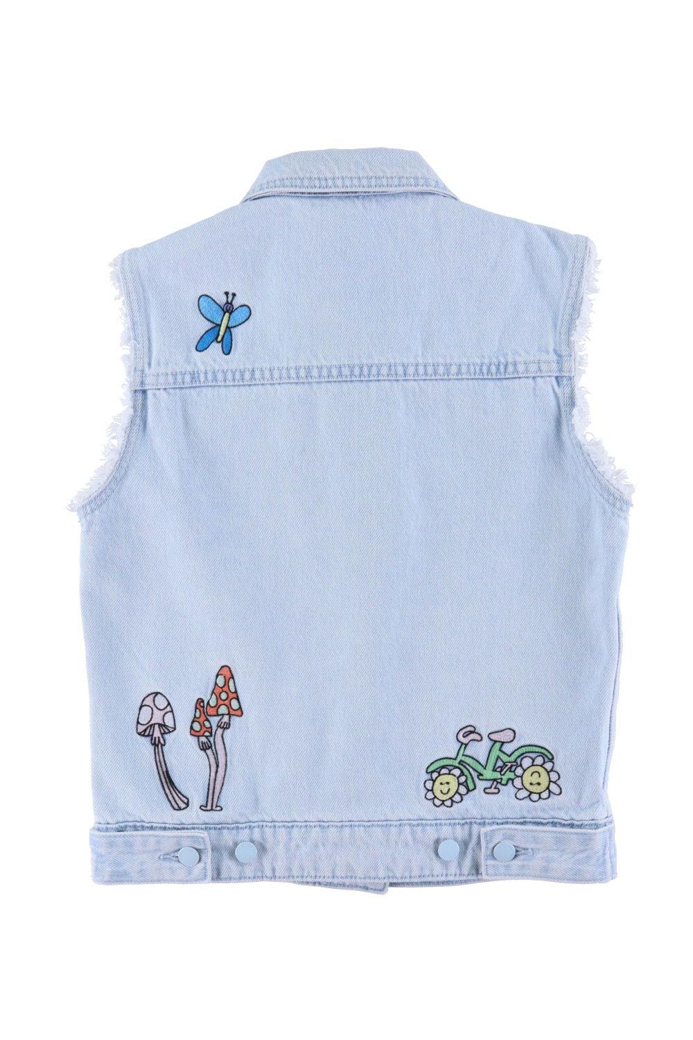 Denim Gilet With Fairyland Embro - light blue van Stella McCartney | Kids Conceptstore Le Fanfare