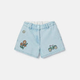 Denim Shorts With Fairyland Embro - light blue van Stella McCartney | Kids Conceptstore Le Fanfare