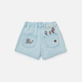 Denim Shorts With Fairyland Embro - light blue van Stella McCartney | Kids Conceptstore Le Fanfare